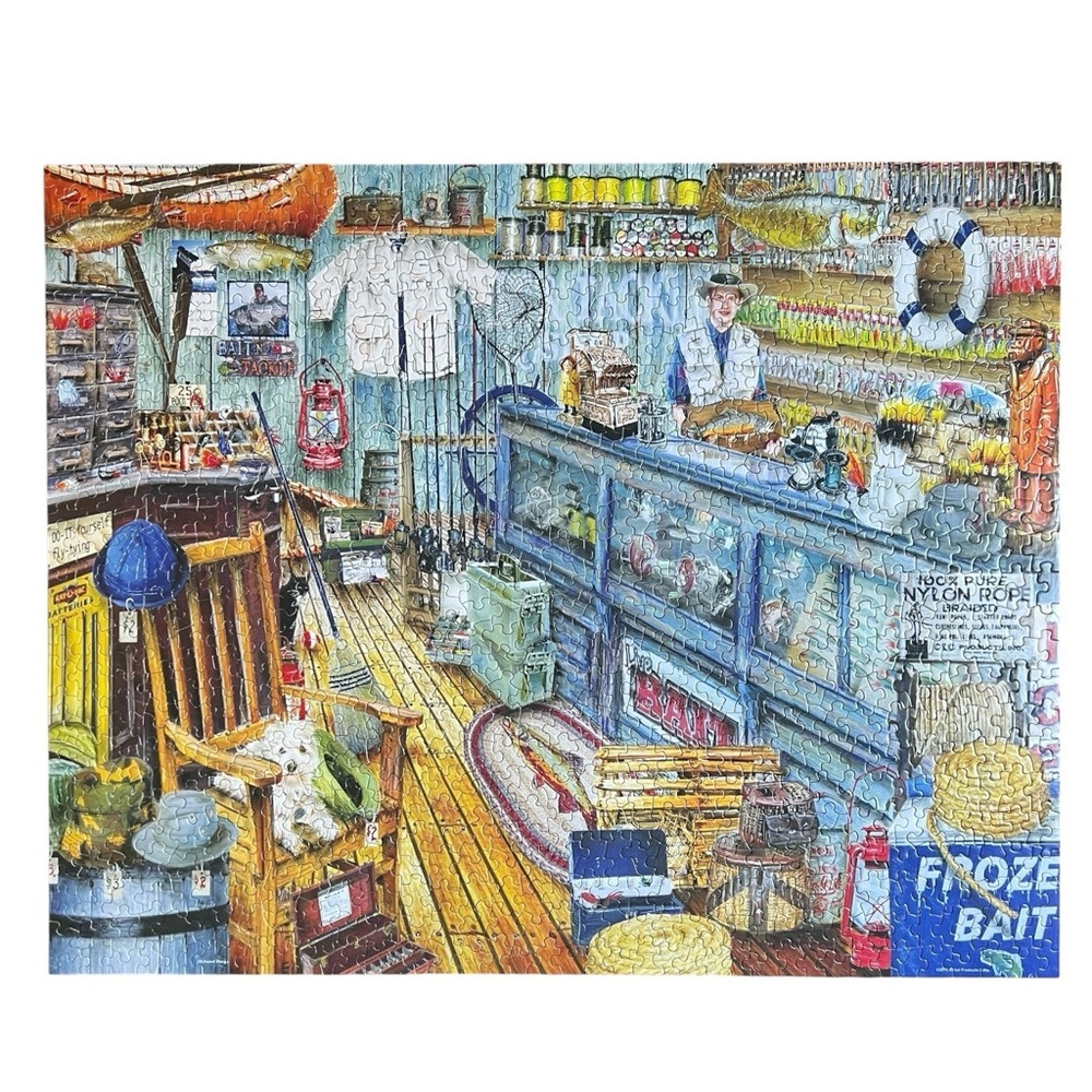 “The Bait Shop” Springbok 1000 Piece Puzzle Fishing Outdoors Angling